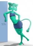 anthro boxer_briefs bra breasts clothing female midriff small_breasts solo sports_bra tomboy underwear punkydreamer domestic_cat felid feline felis mammal 2018