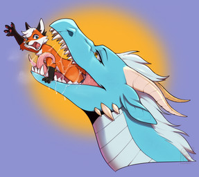 anthro black_body black_fur blue_body blue_scales bodily_fluids duo endosoma female female_feral feral forked_tongue fur hair horn imminent_vore male male/female male_anthro mawplay open_mouth orange_body orange_fur safe_vore saliva saliva_on_tongue saliva_string scales scared screaming size_difference soft_vore swallowing teeth tongue tongue_out unwilling_prey vore white_body white_fur white_hair kitsch-kanid mythology sapphire_(itsxanderfox) xander_stock canid canine dragon fox mammal mythological_creature mythological_scalie red_fox scalie true_fox 2024 digital_media_(artwork) hi_res