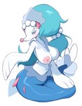 anthro areola big_breasts blue_body blue_eyes breasts female navel nipples pink_areola pink_nipples solo white_body lightsource nintendo pokemon generation_7_pokemon pokemon_(species) primarina hi_res