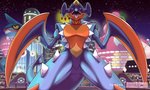 feral open_mouth sharp_teeth solo tail teeth tongue conditional_dnp nakoo nintendo pokemon generation_6_pokemon mega_evolution mega_garchomp pokemon_(species) 2020 5:3 hi_res