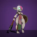 areola axe big_breasts big_ears bottomwear breasts butt clothing feet female fingers green_eyes grey_body grey_skin hair half_naked loincloth nipples not_furry shield short_stack slightly_chubby slightly_chubby_female smile solo stylized walking weapon palurdas_arts bite_(palurdasarts) goblin humanoid 1:1 3d_(artwork) 3d_animation animated blender_(artwork) davinci_resolve_(artwork) digital_media_(artwork) hi_res no_sound short_playtime substance_painter_(artwork) webm