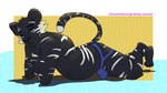 anthro belly black_body black_fur blue_clothing blue_jockstrap blue_underwear bulge claws clothed clothing fur hands_under_head jockstrap jockstrap_only looking_at_viewer lying_on_ground male narrowed_eyes on_ground simple_background slightly_chubby slightly_chubby_male solo stripes topless underwear underwear_only white_stripes toastedcorgi tyler_(tymorph) felid mammal pantherine tiger 16:9 4k absurd_res cel_shading digital_drawing_(artwork) digital_media_(artwork) hi_res shaded widescreen