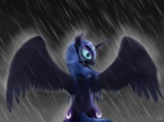 4:3 black_body black_feathers equid equine feathered_wings feathers female feral friendship_is_magic hasbro hi_res horn mammal mlpanon my_little_pony mythological_creature mythological_equine mythology nightmare_moon_(mlp) princess raining royalty solo theformlpganon winged_unicorn wings