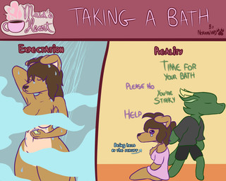 anthro big_breasts big_butt breasts butt chibi convenient_censorship duo female hair horn huge_butt male short_hair shower simple_background steam steam_censorship text thick_thighs wide_hips nokamiwd european_mythology mythology july_shepherd_(nokamiwd) kian_donavah_(nokamiwd) canid canine canis domestic_dog dragon mammal mythological_creature mythological_scalie scalie western_dragon 5:4 absurd_res digital_media_(artwork) english_text hi_res