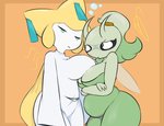 3_eyes breast_size_difference breast_squish breasts breasts_frottage clothed clothing duo female female/female grey_sclera humanoid_on_humanoid multi_eye pajamas pouting short_stack sleeping slightly_chubby squish thick_thighs wide_hips wings cosmicscourge plantedpot nintendo pokemon celebi generation_2_pokemon generation_3_pokemon humanoid jirachi legendary_pokemon pokemon_(species) artist_collaboration hi_res