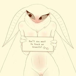 antennae_(anatomy) anthro black_eyes blush blush_lines breasts eyelashes female freckled_face freckles fur hair insect_wings lepidopteran_wings long_eyelashes nude sign simple_background soft_abs solo tail text wings judy_anon rosie_(judy_anon) arthropod butterfly insect lepidopteran mammal moth 1:1 2026 digital_drawing_(artwork) digital_media_(artwork) english_text hi_res monochrome sketch