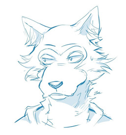anthro clothing male solo sollyz beastars legoshi_(beastars) canid canine canis mammal wolf 2019 digital_drawing_(artwork) digital_media_(artwork) monochrome signature sketch