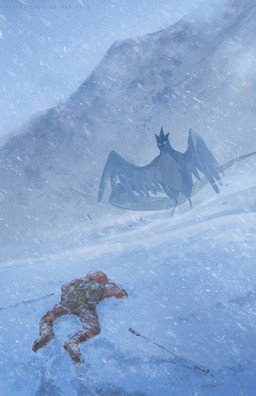 ambiguous_gender avian_feet backpack beak blizzard_(weather) blue_body blue_feathers detailed_background duo feathered_wings feathers feral glowing glowing_eyes head_crest ice imminent_death lying mountain mountain_climbing mountaineer on_front snow walking_stick white_body white_feathers wings winter_clothing winter_coat meifordart nintendo pokemon articuno avian generation_1_pokemon human legendary_pokemon mammal pokemon_(species) hi_res