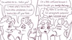 16:9 blush comic earth_pony english_text equid equine female hasbro hitch_trailblazer_(mlp) hooves horse male mammal mlp_g5 monochrome my_little_pony mythological_creature mythological_equine mythology pegasus pony pony-berserker text two_panel_image widescreen wings zipp_storm_(mlp)