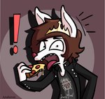 alternative_fashion anarchy_symbol anthro brown_hair caught_in_the_act caught_off_guard cheese crown dairy_products food hair headgear looking_at_viewer male open_mouth pepperoni pizza punk simple_background solo tongue tongue_out white_body norehana_art fuyu_graycen hybrid 2017 absurd_res artist_name digital_media_(artwork) hi_res