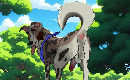 animal_genitalia animal_penis anus balls blue_sky bodily_fluids butt canine_genitalia canine_penis cum dripping feral forest genital_fluids genitals kerchief leaking_cum looking_at_viewer male penis plant precum precum_drip presenting presenting_anus presenting_hindquarters raised_tail scarf sky solo tail tongue tongue_out tree holidaypup rikuroo australian_shepherd canid canine canis domestic_dog herding_dog mammal pastoral_dog sheepdog hi_res