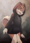 anthro clothing femboy fur hood hoodie male multicolored_body multicolored_fur simple_background solo topwear two_tone_body two_tone_fur wide_hips whimsical_heart jason_(jason) alaskan_klee_kai canid canine canis domestic_dog mammal spitz 2019 hi_res