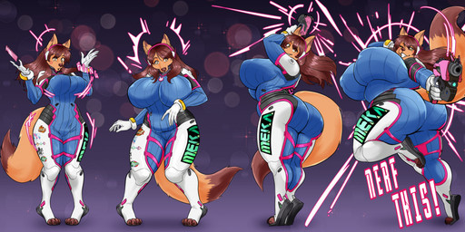 anthro basic_sequence big_breasts bodysuit breast_growth breasts butt butt_expansion clothing cosplay curvy_figure digitigrade expansion female femboy gender_transformation growth gun hair hip_expansion huge_breasts linear_sequence long_hair male mtf_transformation pose raised_tail ranged_weapon selfie skinsuit solo tail thick_thighs tight_clothing transformation transformation_sequence voluptuous weapon weight_gain iamqueenlion blizzard_entertainment overwatch cocoa_(dragonmegaxx) d.va_(overwatch) canid canine fox mammal sequence