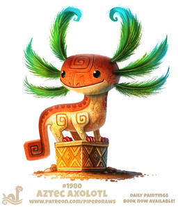 ambiguous_gender black_eyes block brown_body brown_skin feathers feral green_body green_feathers humor pun simple_background smile solo tan_body tan_skin white_background piper_thibodeau amphibian aquatic axolotl mole_salamander salamander digital_media_(artwork) digital_painting_(artwork) painting_(artwork)
