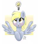 2013 amber_eyes blonde_hair blush derpy_hooves_(mlp) equine female feral food friendship_is_magic fur grey_fur hair horse joakaha light_bulb long_hair looking_up mammal muffin my_little_pony open_mouth pegasus plain_background pony solo tongue wings yellow_eyes
Rating: Safe
Score: 9
User: Deatron
Date: December 19, 2013