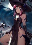 armwear black_armwear black_clothing blue_eyes blue_horn blue_markings brown_clothing brown_hair clothed clothing cloud female glistening glistening_eyes hair hat headgear headwear horn looking_at_viewer markings moon mouth_closed night outside solo standing star tail tan_body tan_skin wearing_hat witch_hat shermugi final_fantasy final_fantasy_xiv square_enix ambient_bat animal_humanoid au_ra bat humanoid mammal scalie scalie_humanoid 2023 absurd_res hi_res portrait signature three-quarter_portrait