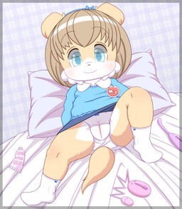accessory anthro bed biped black_bottomwear black_clothing black_skirt blue_clothing blue_shirt blue_topwear bottomwear brown_hair camel_toe closed_smile clothed clothing countershade_face countershade_fur countershading egg_vibrator eyebrows female footwear fur furniture genital_outline hair hair_accessory hairband inside looking_at_viewer lying lying_on_bed mouth_closed on_back on_bed panties pillow sex_toy shirt short_hair skirt smile socks solo tan_body tan_fur text topwear underwear vibrator vulva_outline white_body white_clothing white_countershading white_footwear white_fur white_panties white_socks white_underwear young young_anthro young_female midmud mio_(midmud) canid canine canis domestic_dog mammal 2026 absurd_res english_text hi_res