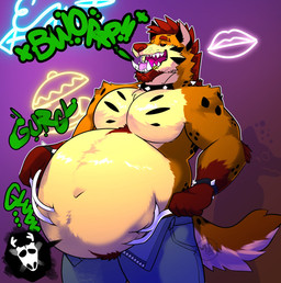 after_vore anthro anthro_pred bar belly bone bottomwear broken_horn burping clothed clothing countershade_fur countershading death drunk fatal_vore fully_inside fur green_text horn male male/male male_anthro male_pred navel open_bottomwear open_clothing open_pants overweight pants red_eyes retro_light rumbling_stomach shirtless simple_background skull skull_and_crossbones substance_intoxication text unseen_prey unzipped unzipped_pants vore zipper wildside background_character wild_(wildside) deer hyena mammal 2023 artist_name dated digital_drawing_(artwork) digital_media_(artwork) english_text hi_res watermark