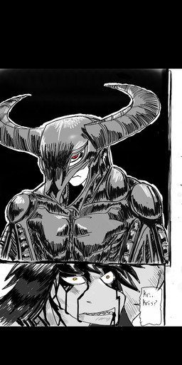 anthro armor blood bodily_fluids duo female imminent_rape imminent_sex male conqueeftodor1 berserk_(series) deltarune undertale_(series) femto_(berserk) griffith_(berserk) guts_(berserk) kris_dreemurr susie_(deltarune) human mammal scalie hi_res monochrome