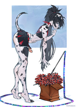 5_fingers anthro biped black_hair blue_eyes bottomwear cheerleader cheerleader_outfit clothed clothed_anthro clothed_male clothing crossdressing crossdressing_male erection erection_under_skirt feet femboy fingers fur genitals hair male markings penis side_view skirt solo spots spotted_body spotted_fur spotted_markings spotted_tail tail tail_markings toes topwear white_body white_fur white_tail momobeda canid canine canis dalmatian domestic_dog mammal 2025 digital_drawing_(artwork) digital_media_(artwork) hi_res