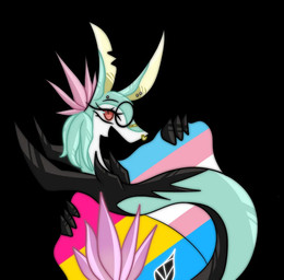 black_body black_hands black_leaves black_scales bridge_piercing dreadlocks ear_piercing eyebrow_piercing eyelashes eyewear facial_piercing female feral flower flower_(anatomy) glasses green_body green_scales lgbt_pride long_ears long_eyelashes nose_piercing nose_ring open_mouth open_smile pansexual_pride_colors piercing pink_flower plant pride_colors ring_piercing scales smile solo transgender_pride_colors wearing_glasses pythea lgbt_pride_month nintendo pokemon lihua_(omnibat) generation_5_pokemon pokemon_(species) serperior trans_(lore) trans_woman_(lore)