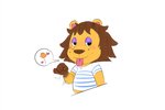 anthro blush candy chibi dessert fellatio_gesture food gesture lollipop male mane solo suggestive suggestive_gesture kindaprudish animal_crossing nintendo rex_(animal_crossing) felid lion mammal pantherine