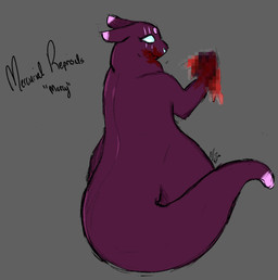 blood blood_in_mouth blood_on_face blood_on_hand bodily_fluids censored_gore female feral gore grey_background maroon_fur mild_blood no_pupils simple_background solo meltedmocha rain_world videocult fan_character mercurial_reprisals_(meltedmocha) slugcat censored mosaic_censorship sketch