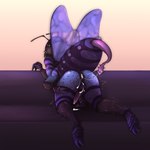 anus arthropod_abdomen arthropod_abdomen_genitalia black_body blue_body blue_wings bodily_fluids claws cum cum_in_ass cum_inside finger_claws genital_fluids genitals male markings presenting presenting_anus purple_body purple_wings solo toe_claws white_markings wings lissy_(artist) phase arthropod bee hymenopteran insect 1:1 absurd_res hi_res