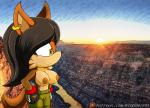 anthro big_breasts breasts canyon female fur hair nipples smile solo wind bigdon1992 sega sonic_the_hedgehog_(series) fan_character orlena canid canine canis coyote mammal 2017 animated short_playtime