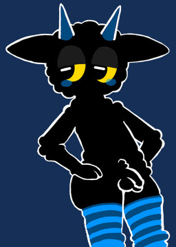anthro clothing femboy flaccid fur genitals hooves horizontal_pupils horn legwear male mouthless penis pupils solo tail thigh_highs wool_(fur) sillysleepyguy raymond_(sillysleepyguy) bovid caprine goat mammal alpha_channel male_(lore)