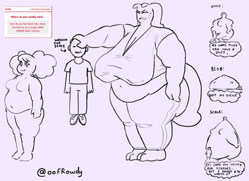 anthro art_prompt bald barefoot belly belly_overhang big_breasts big_butt black_text bodily_fluids bottomwear breasts butt cleavage clothed clothing cloud cloud_hair directional_arrow ellipsis eyelashes eyes_closed featureless_breasts feet female female_anthro female_humanoid footwear head_grab huge_breasts hugging_belly larger_anthro larger_female looking_aside male male_human narrowed_eyes navel nipple_outline nude nude_female nude_humanoid overweight overweight_anthro overweight_female pants pseudo_hair red_text shirt shoes size_difference slightly_chubby slightly_chubby_female slightly_chubby_humanoid smaller_human smaller_male smile standing sweat tail text thick_thighs thought_bubble topwear wide_hipped_anthro wide_hips oofrowdy nintendo pokemon strawpage sunny_(oofrowdy) air_creature air_humanoid cloud_humanoid elemental_creature elemental_humanoid generation_6_pokemon goodra human humanoid living_cloud mammal pokemon_(species) 2025 artist_name digital_media_(artwork) english_text hi_res watermark