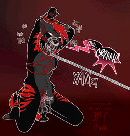andromorph angry anthro bdsm big_clitoris black_body black_fur bodily_fluids bondage bound breath chain chain_leash clitoral_hood clitoris collar dildo dildo_in_vagina dildo_insertion dildo_sitting dripping_vulva drooling fur genital_fluids genitals glistening glistening_genitalia grey_body grey_fur growling hair hands_tied harness intersex kneeling kneeling_on_ground kneeling_position knot knotted_dildo leash leash_pull leashed_collar mane mane_hair markings masturbation muzzle_(object) muzzled nude open_mouth orange_eyes panting penetration predicament_bondage red_hair red_stripes restraints riding_dildo rope rope_bondage rope_harness saliva sex_toy sex_toy_in_vagina sex_toy_insertion short_hair simple_background solo sound_effects speech_bubble spiky_hair spreading striped_body striped_fur striped_markings striped_tail stripes submissive tail tail_markings text tongue tongue_out toying_self tuft vaginal vaginal_fluids vaginal_penetration vulva yellow_eyes biological.pet conditional_dnp canid canine canis mammal wolf 2025 absurd_res artist_name colored dated digital_drawing_(artwork) digital_media_(artwork) hi_res signature watermark trans_(lore)