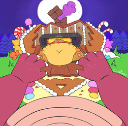 ambiguous_gender anthro apple apple_in_mouth appliance belly big_belly break_in breaking candy chimney claws dessert duo emanata fire first_person_view food food_in_mouth fruit full_moon fur gingerbread gingerbread_house grass green_eyes high-angle_view huge_belly kitchen_appliance lollipop looking_at_viewer lying male moon morbidly_obese morbidly_obese_anthro morbidly_obese_male navel night nude obese obese_anthro obese_male on_back orange_body orange_fur outside oven overweight overweight_anthro overweight_male pawpads peril plant purple_body rescue size_difference sky tail tree weight_gain cleanplague dreamworks mythology puss_in_boots_(franchise) shrek_(series) dragon_(shrek) puss_in_boots_(dreamworks) domestic_cat dragon felid feline felis mammal mythological_creature mythological_scalie scalie tabby_cat hi_res signature