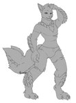 anthro bodily_fluids breaking bulge canid canine canis capcom clothing fanged_wyvern fangs growth growth_sequence hi_res hunter male mammal mid_transformation monochrome monster monster_hunter muscular narusewolf scales sequence solo species_transformation tearing tears teeth transformation wolf zinogre