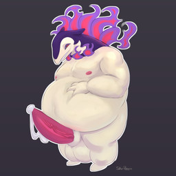 animal_genitalia anthro balls big_balls big_penis blush blush_lines bodily_fluids erection fur genital_fluids genitals half-closed_eyes hand_on_belly looking_at_viewer male narrowed_eyes nipples nude overweight overweight_anthro overweight_male penis simple_background smile smiling_at_viewer solo tapering_penis starpeeen nintendo pokemon pokemon_legends_arceus generation_2_pokemon generation_8_pokemon hisuian_form hisuian_typhlosion mammal pokemon_(species) regional_form_(pokemon) typhlosion 1:1 digital_media_(artwork) hi_res