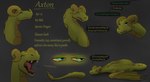 description feral horn lying male multicolored_body open_mouth solo tail text tired tongue wings yawn apollyondragon mythology dragon mythological_creature mythological_scalie scalie 2024 digital_media_(artwork) english_text half-length_portrait hi_res model_sheet portrait signature