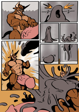anthro balls barbel_(anatomy) big_balls big_penis dripping duo genitals gesture goo_transformation hand_on_penis horn huge_balls huge_penis hyper hyper_balls hyper_genitalia hyper_penis male muscular muscular_male open_mouth penis smile solo standing surprised transformation vein veiny_penis trencalos bovid bovine cattle goo_creature hybrid mammal hi_res