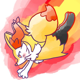 ambiguous_anthro ambiguous_gender anthro blush blush_stickers closed_smile dipstick_tail flying food markings mouth_closed object_in_tail shrimp_(food) side_view simple_background smile snout solo tail tail_markings annyui0611 nintendo pokemon braixen canid generation_6_pokemon mammal pokemon_(species) 1:1 2024 digital_drawing_(artwork) digital_media_(artwork) full-length_portrait japanese_description portrait translated_description
