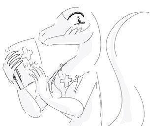 anthro christian_symbol cross cross_necklace eyelashes female jewelry necklace religion religious_symbol simple_background smile solo text pypixy bible christianity nintendo pokemon generation_7_pokemon pokemon_(species) reptile salazzle scalie black_and_white english_text monochrome source_request