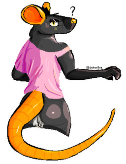 anthro black_body black_fur bodily_fluids bottomless clothed clothing cum cum_in_ass cum_inside fur genital_fluids looking_at_viewer male solo topwear topwear_only dither_rat tar_(dither_rat) mammal murid murine rat rodent digital_media_(artwork) hi_res pixel_(artwork)
