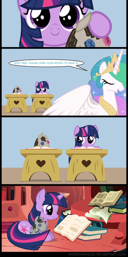 2012 <3 book comic crown cub cutie_mark desk dialog duo english_text equine female feral friendship_is_magic horn horse mixermike622 my_little_pony necklace pony princess_celestia_(mlp) purple_eyes smartypants_(mlp) text twilight_sparkle_(mlp) unicorn winged_unicorn wings young
Rating: Safe
Score: 20
User: 2DUK
Date: February 22, 2012