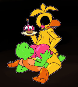 3_toes anthro anthro_on_anthro anthro_penetrated anthro_penetrating anthro_penetrating_anthro avian_feet beak big_breasts big_butt black_sclera bottomless breasts butt butt_grab clothed clothing dominant dominant_female duo feet female female_on_top female_penetrated green_body green_skin grin hand_on_butt hand_on_hip interspecies machine male male/female male_on_bottom male_penetrating male_penetrating_female metallic_body non-mammal_breasts on_bottom on_top orange_beak orange_clothing orange_shirt orange_topwear penetration pink_body pink_cheeks plate questionable_consent reverse_cowgirl_position sex sharp_teeth shirt smile spread_legs spreading straddling submissive submissive_male t-shirt teeth toes toothed_beak topwear white_eyes yellow_body ultilix five_nights_at_freddy's five_nights_at_freddy's_2 scottgames cupcake_(fnaf) frogdor toy_chica_(fnaf) amphibian animatronic avian bird chicken frog galliform phasianid robot 2020 hi_res