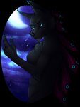 5_fingers anthro black_body black_fur blue_eyes eyebrows eyelashes female fingers fur moon night outside sky solo archery_(artist) canid canine mammal 2020 alpha_channel digital_media_(artwork)