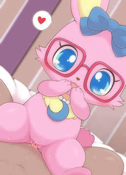 accessory anthro anthro_penetrated blue_eyes blush bow_ribbon crescent_moon duo eyewear female female_anthro female_penetrated fur genitals glasses hair_accessory hair_bow hair_ribbon heart_symbol human_on_anthro human_penetrating human_penetrating_anthro interspecies jewelry male male/female male_human male_penetrating male_penetrating_female moon necklace penetration penile penile_penetration penis_in_vagina pink_body pink_fur ribbons sex vaginal vaginal_penetration vulva kajiura jewelpet sanrio sega_fave luna_(jewelpet) human lagomorph leporid mammal rabbit absurd_res censored hi_res