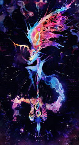 abstract_art abstract_background ambiguous_gender antares_(kirby_and_the_forgotten_land) anthro antlers biped chest_tuft colored_nails countershade_torso countershading detailed_background digitigrade dipstick_tail dna fingernails fur head_wings holding_melee_weapon holding_object holding_polearm holding_spear holding_weapon horn huge_wings looking_at_viewer markings melee_weapon mouthless multicolored_body multicolored_eyes multicolored_fur nails neck_tuft orange_body orange_fur pink_eyes polearm pupils purple_fingernails purple_nails purple_sclera side_view solo spear tail tail_markings tan_body tan_fur teal_body teal_eyes teal_fur tuft unusual_wing_placement weapon wings metro_(pixiv) kirby_(series) kirby_and_the_forgotten_land nintendo fecto_elfilis alien chinchilla chinchillid mammal rodent starling_(kirby) 2022 digital_drawing_(artwork) digital_media_(artwork) digital_painting_(artwork) full-length_portrait hi_res japanese_description painting_(artwork) portrait
