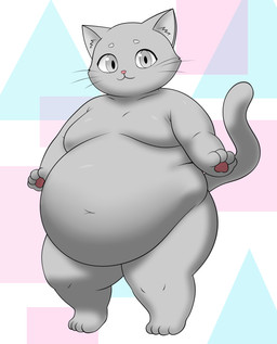 anthro belly belly_expansion belly_inflation big_belly bloated expansion inflation male obese overweight solo chonkyfluffyboy domestic_cat felid feline felis mammal absurd_res hi_res