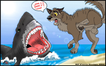 ambiguous_gender anus attack balls bodily_fluids dialogue digitigrade duo feral genitals lens_flare male open_mouth quadruped scared seaside sweat sweatdrop tail teeth text toony water kf_furry_design balto_(series) universal_studios balto aquatic canid canine canis domestic_dog fish great_white_shark hybrid mackerel_shark mammal shark white_shark wolf wolfdog 16:10 2011 crossover english_text hi_res widescreen