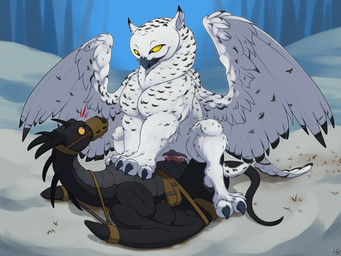 bdsm beak black_body black_scales bondage bound claws digitigrade dominant dominant_female dominant_feral duo feathered_wings feathers female female_rape feral feral_on_feral feral_penetrated feral_penetrating feral_penetrating_feral forced forest interspecies long_neck male male/female membrane_(anatomy) membranous_wings muzzle_(object) muzzled outside owo penetration penile penile_penetration penis_in_vagina plant rape rictal_bristles scales sex snow tail toe_claws tree vaginal vaginal_penetration white_body white_feathers wings wings_tied winter yellow_eyes conditional_dnp mcfan frisky_ferals mythology ashnir avian bird dragon gryphon horned_owl mythological_avian mythological_creature mythological_scalie owl scalie snowy_owl true_owl hi_res