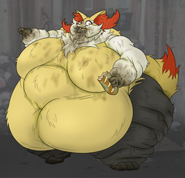anthro bodily_fluids bread breasts crazy_eyes drooling female food insane messy messy_fur messy_tail mind_break mold_(fungus) morbidly_obese morbidly_obese_anthro morbidly_obese_female obese obese_anthro obese_female overweight overweight_anthro overweight_female rotten_teeth saliva slob solo stained_fur sweat tail guyfuy nintendo pokemon braixen generation_6_pokemon pokemon_(species) colored hi_res