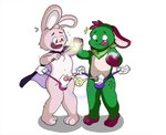 anthro bodily_fluids cum duo genital_fluids helping_hand magic magic_user male male/male young young_anthro hoya82 lagomorph leporid mammal rabbit hi_res